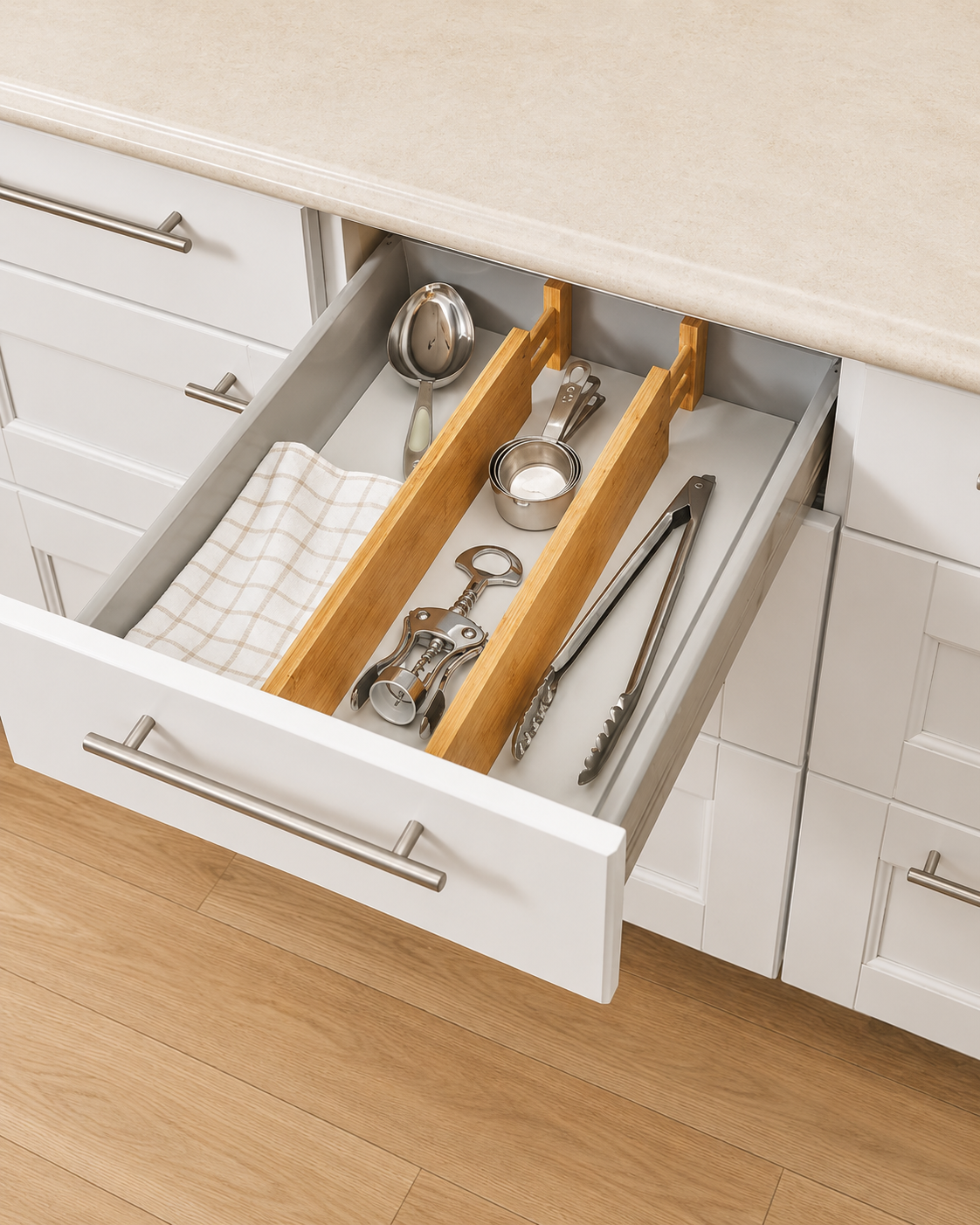 Expandable Bamboo Drawer Divider - 2Pcs