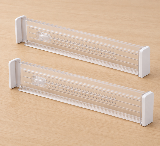 Clear Adjustable Drawer Divider - 2 Pcs