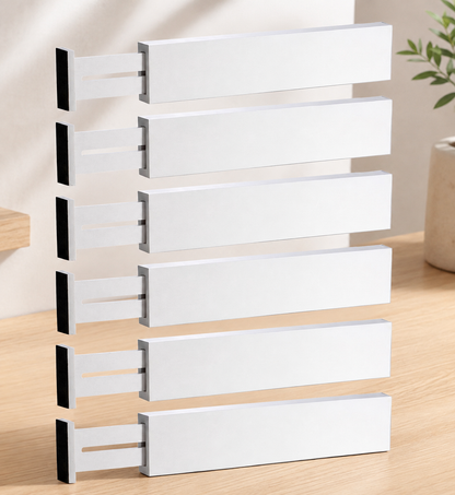 Adjustable Bamboo Drawer Dividers - 12pcs