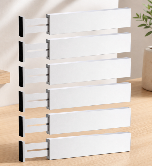 Adjustable Bamboo Drawer Dividers - 12pcs