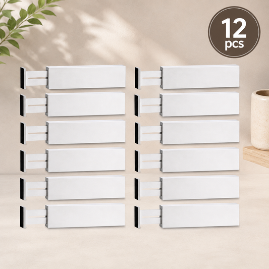 Adjustable Bamboo Drawer Dividers - 12pcs