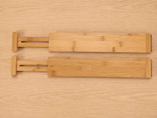 Expandable Bamboo Drawer Divider - 2Pcs