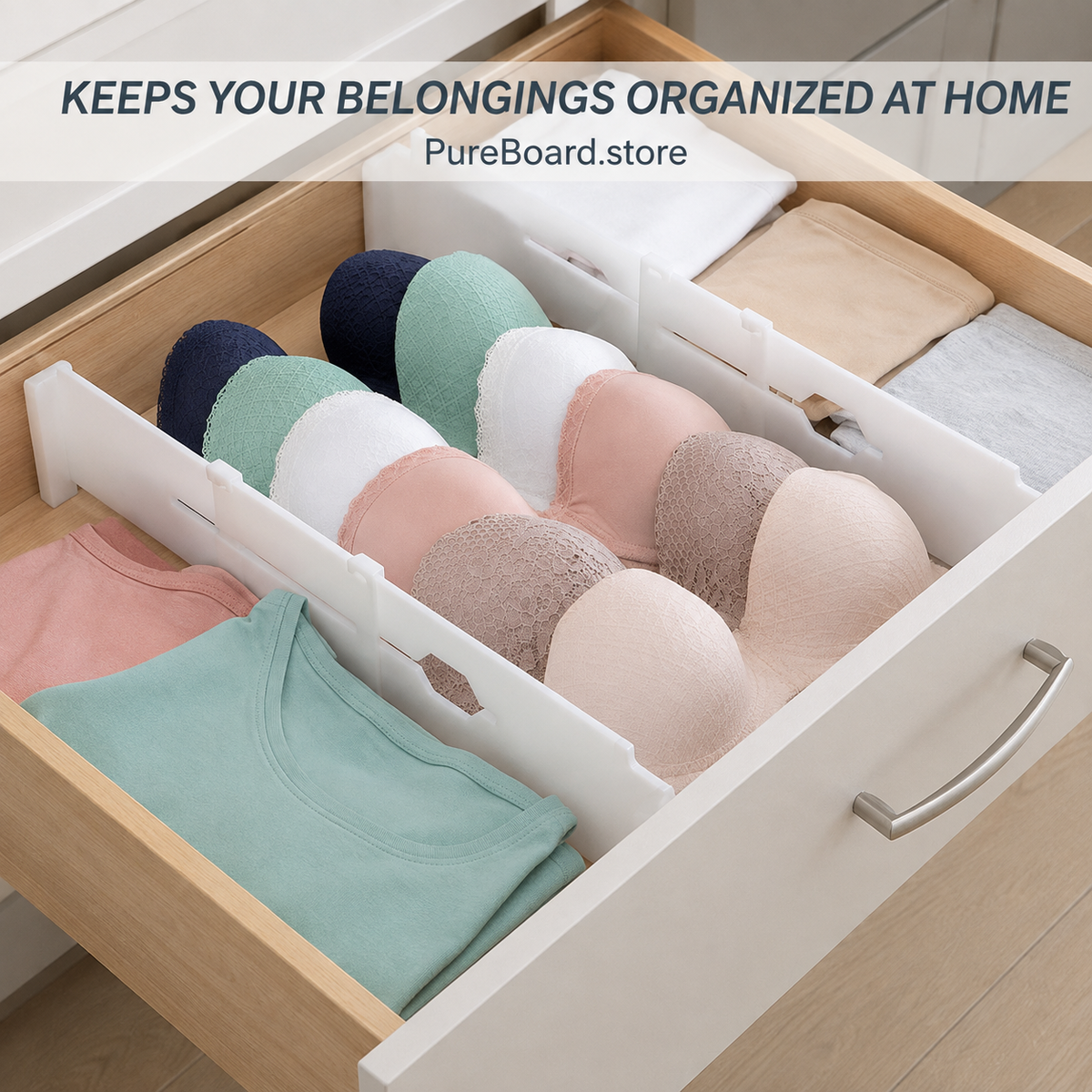 Adjustable Depth Drawer Organizer - 2pcs