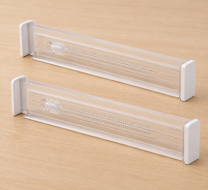 Clear Adjustable Drawer Divider - 2 Pcs