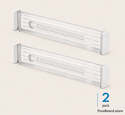 Clear Adjustable Drawer Divider - 2 Pcs